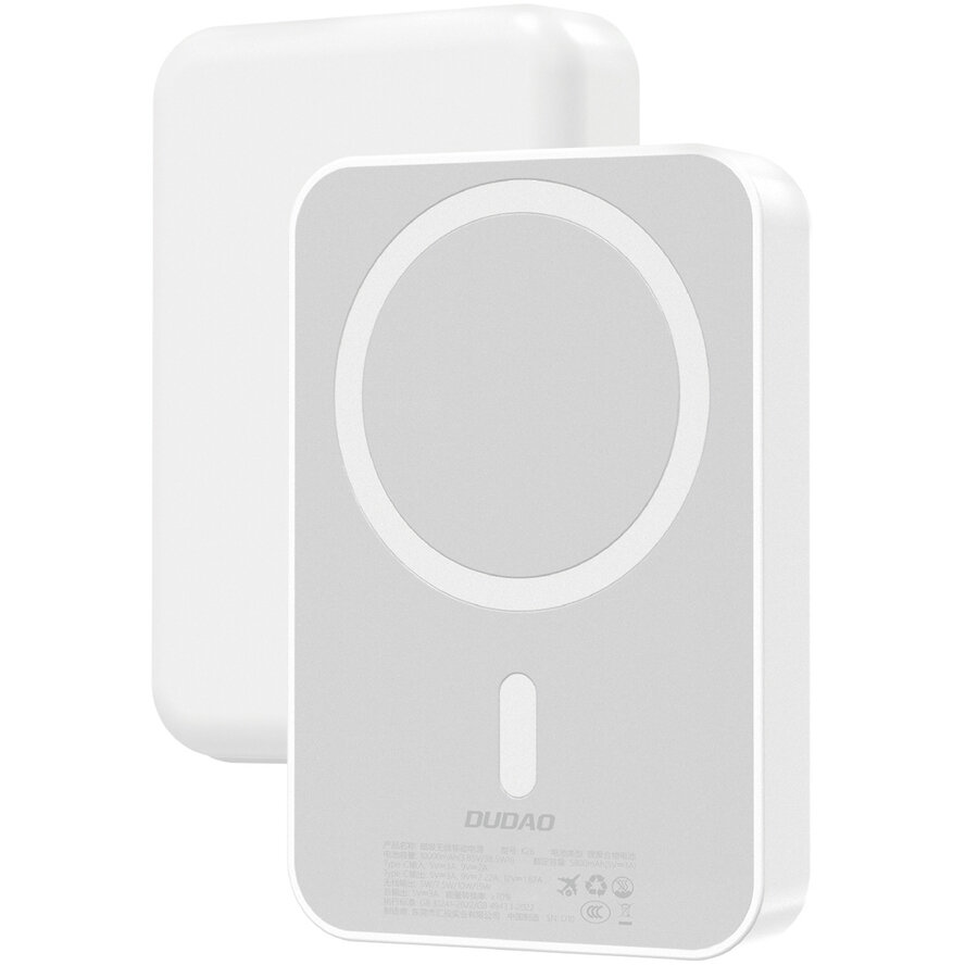 Acumulator extern K26, 10000 mAh, 20W, 1x USB-C, 1x USB-A, MagSafe Charging 15W, Quick Charging, Alb