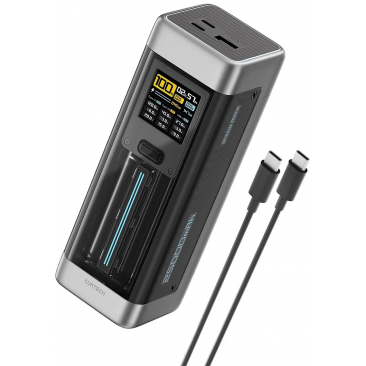 Baterie Externa 25000mAh 210W QC + PD 1 x USB-A - 2 x USB-C Negru