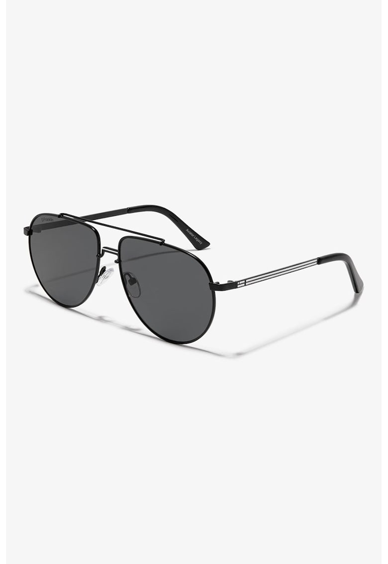 Ochelari de soare aviator unisex - Alb/Negru