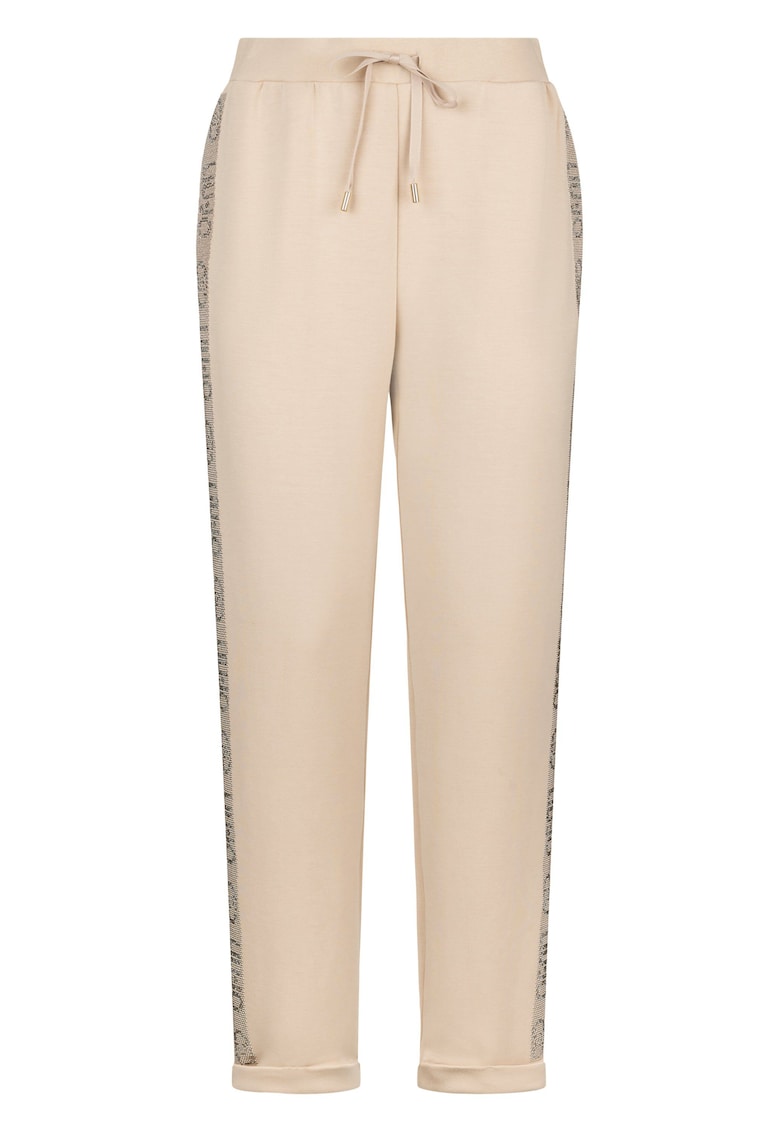 Pantaloni de trening drepti cu strasuri - Bej