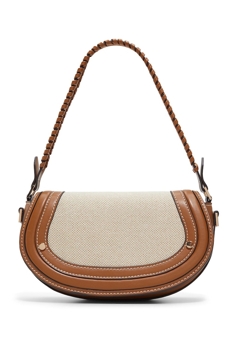 Oferte la Geanta de piele ecologica cu bareta de umar Kimya - Caramel/Crem