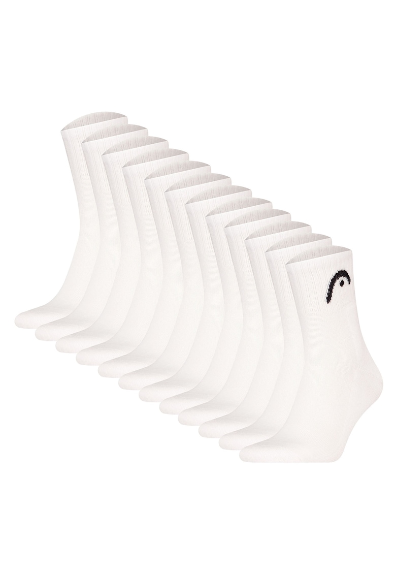 Set de 12 perechi de sosete scurte unisex All Sports - Alb