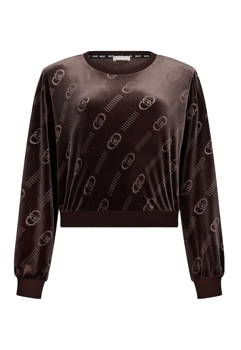 Pantaloni de trening catifelati cu logo - Maro inchis