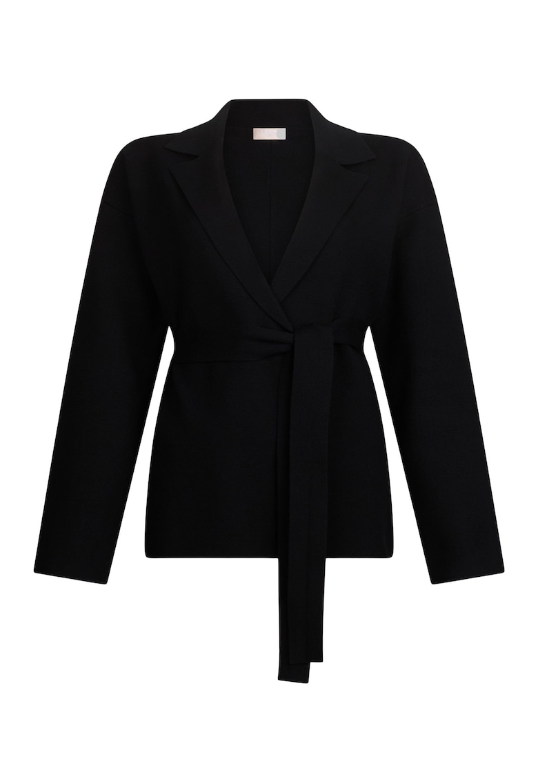 Cardigan cu revere decupate - Negru