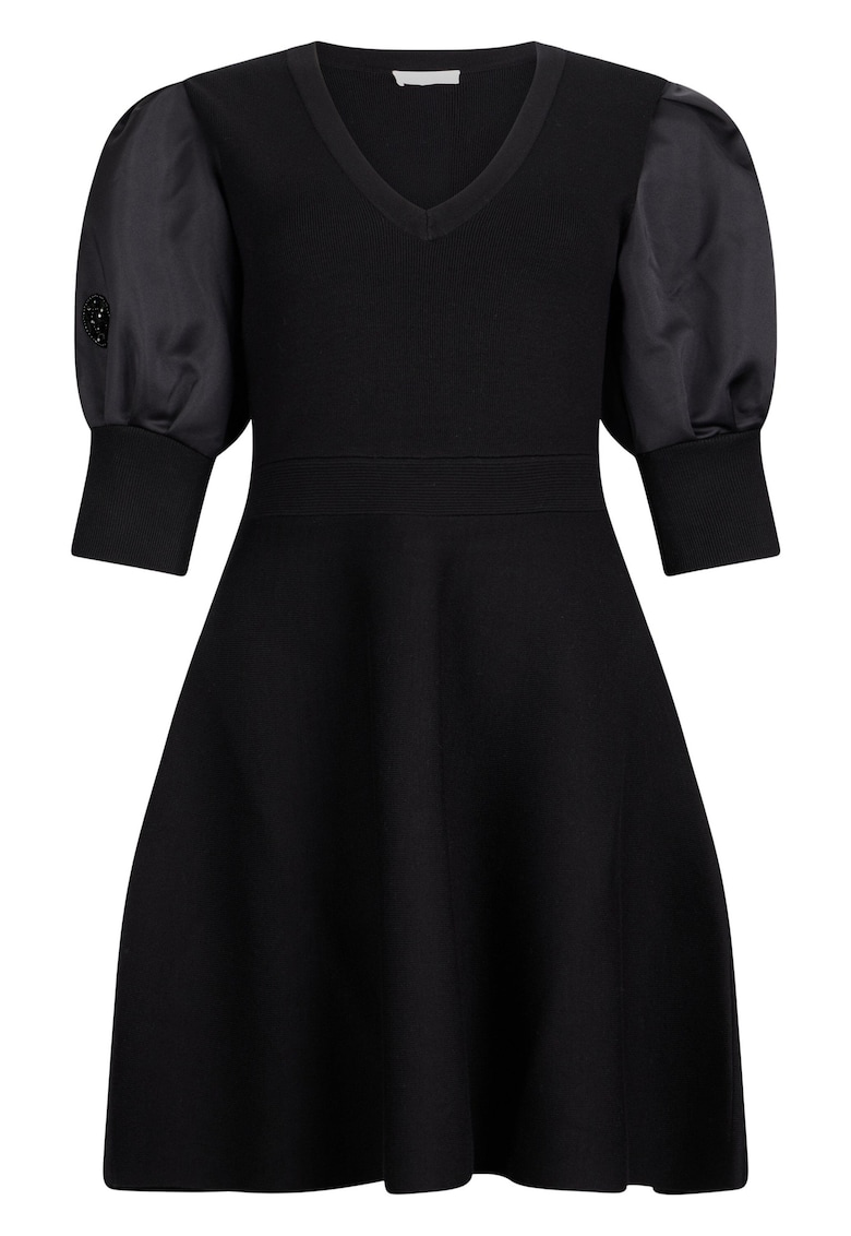 Rochie scurta cu decolteu in V - Negru