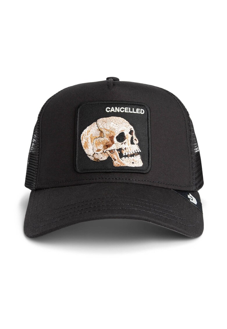 Sapca trucker unisex cu aplicatie frontala - Negru/Maro