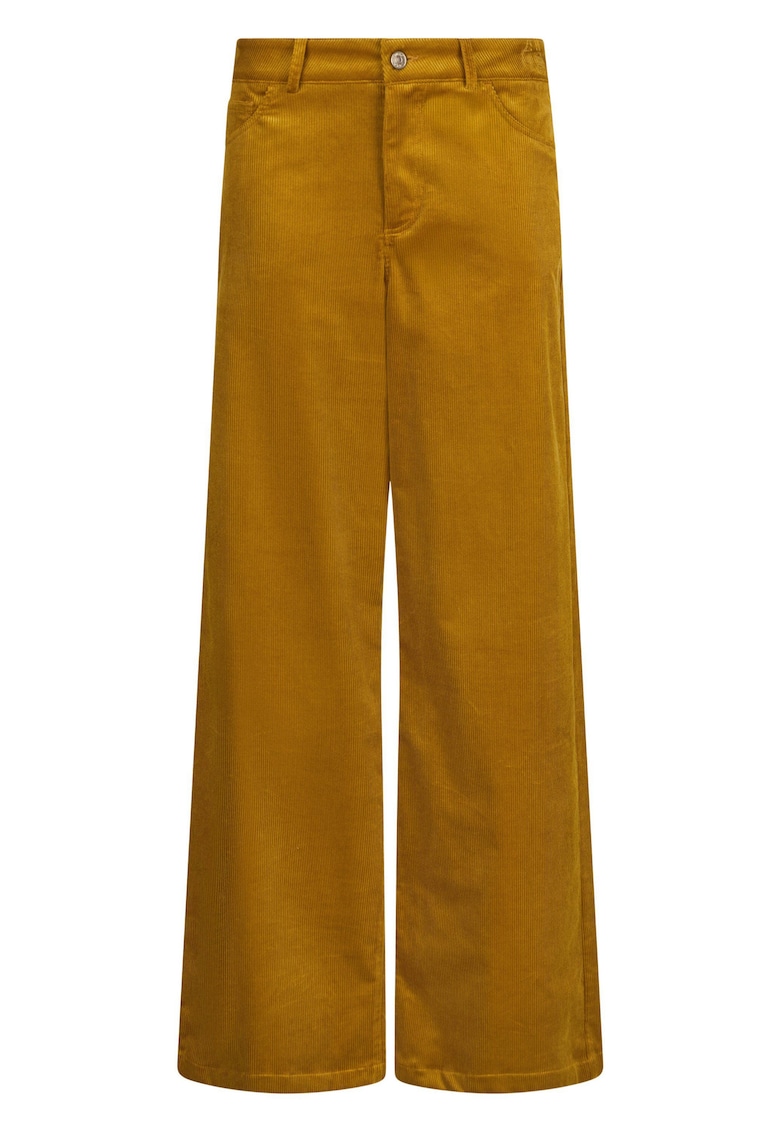 Pantaloni evazati din amestec de modal - Galben mustar