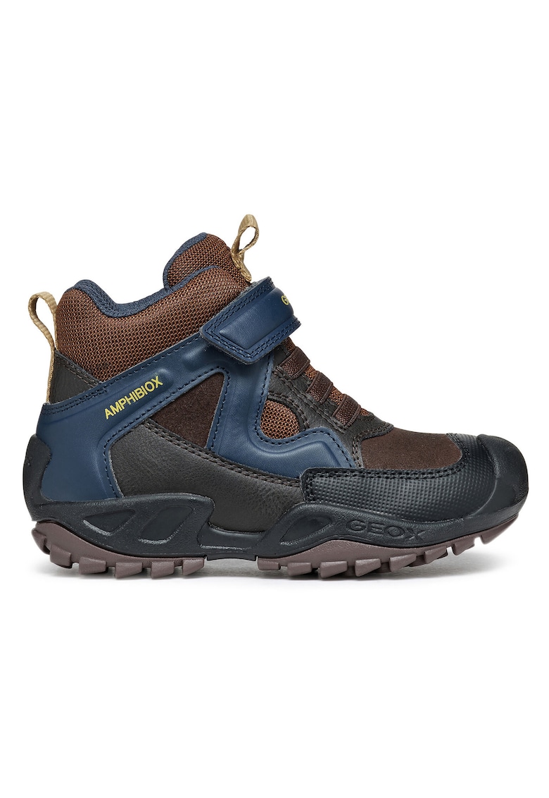 Cizme de iarna barbati  J841WA-011BC - Piele ecologica - Maro/Bleumarin