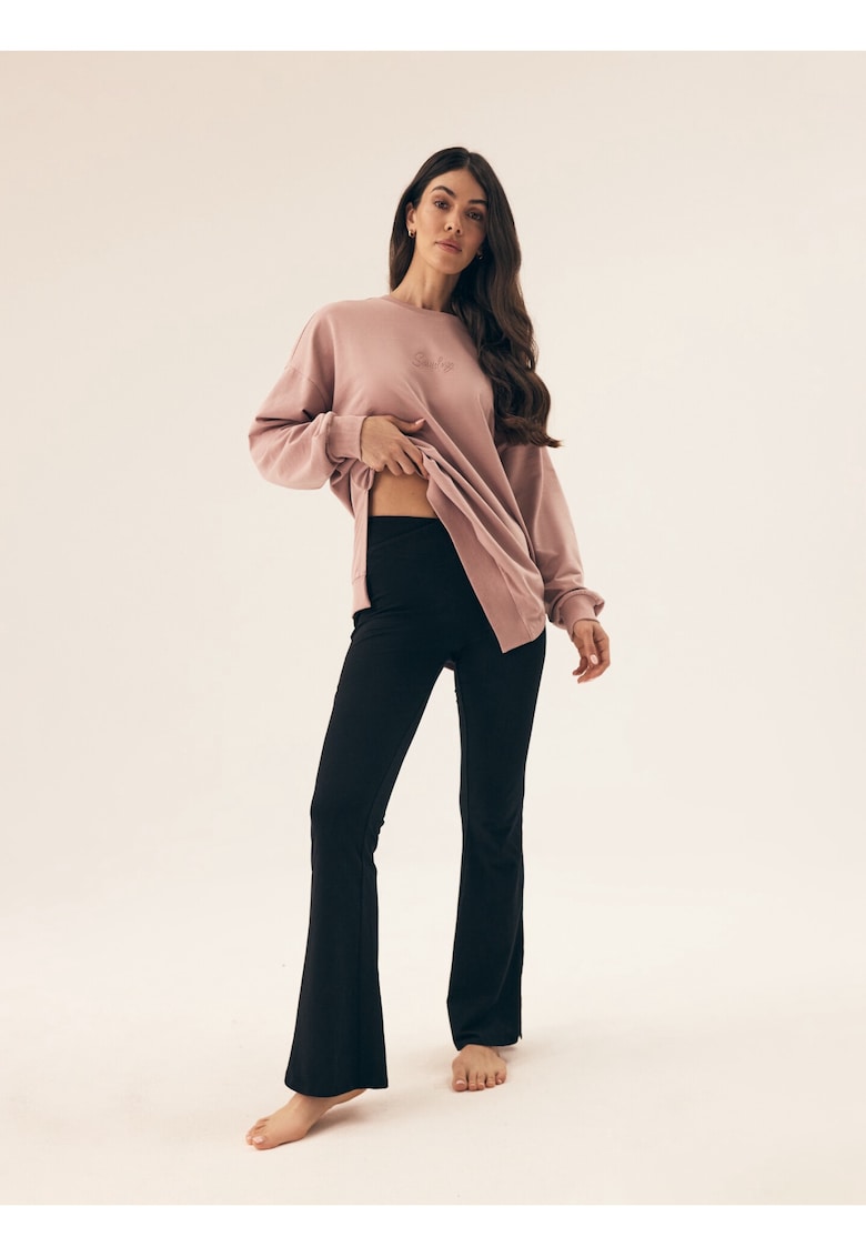 Pantaloni dama  negru - bumbac - fara inchidere