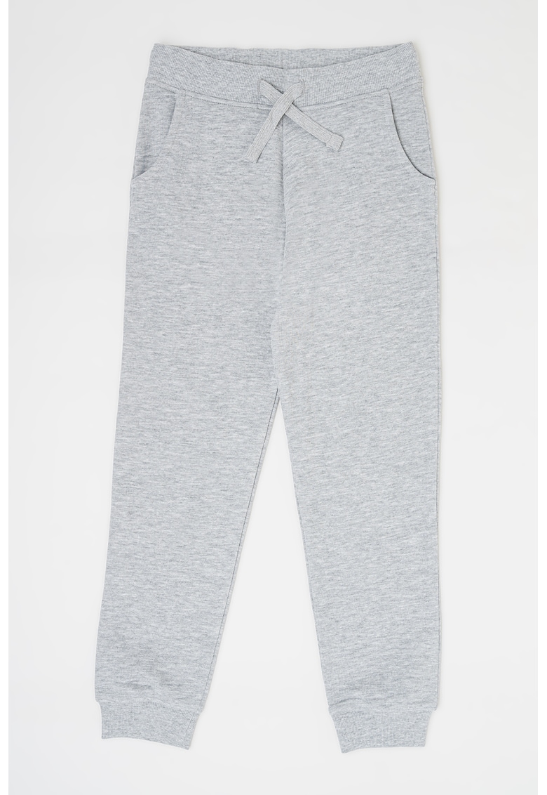 Pantaloni de trening de bumbac talie ajustabila - Gri deschis