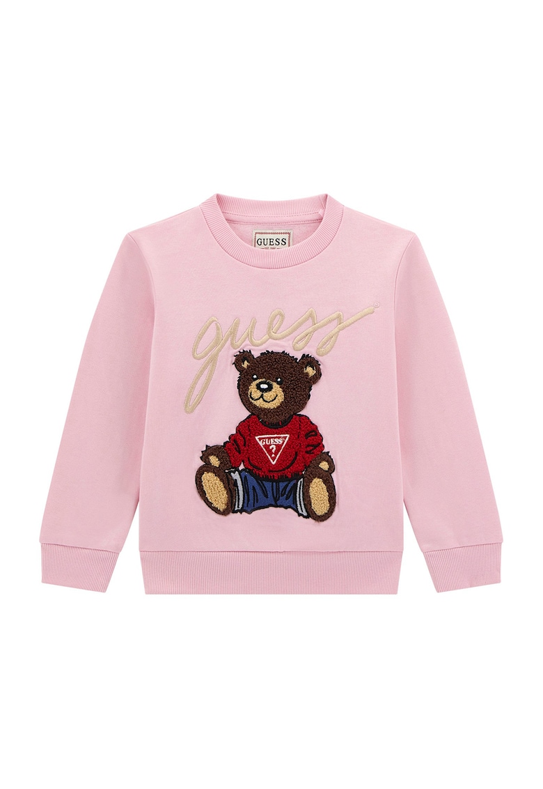 Bluza de trening din bumbac cu logo aplicat - Rosu/Maro/Roz pastel