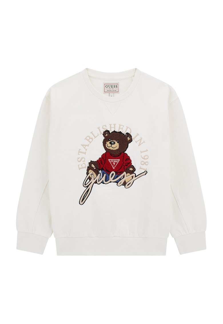 Bluza de trening cu logo aplicat - Rosu/Alb/Maro
