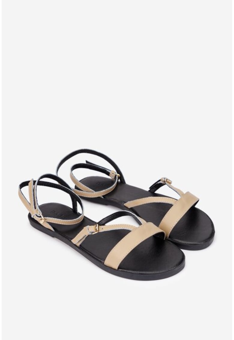 Oferte la Sandale dama taupe din piele naturala cu barete subtiri