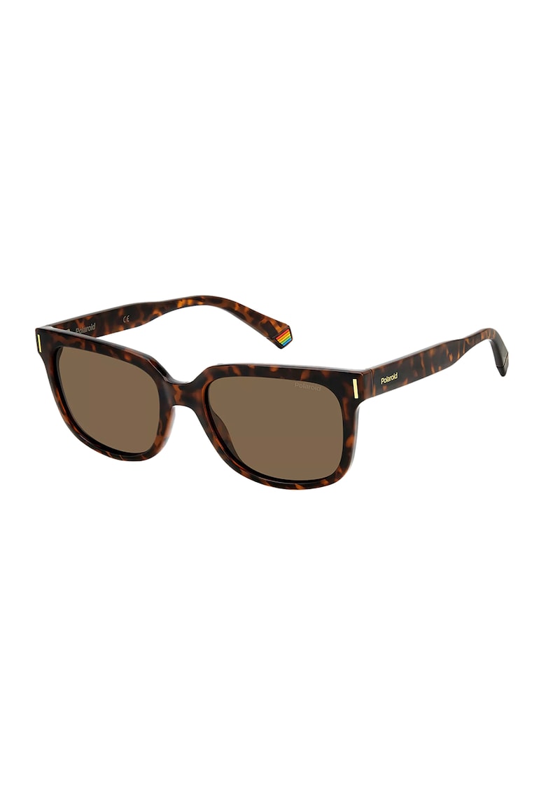 Ochelari de soare patrati cu model unisex - Maro