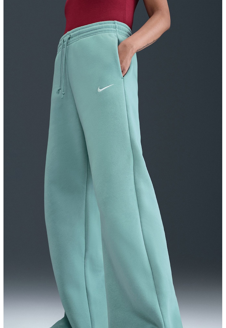 Pantaloni de trening cu croiala ampla si talie inalta Phoenix - Verde persan