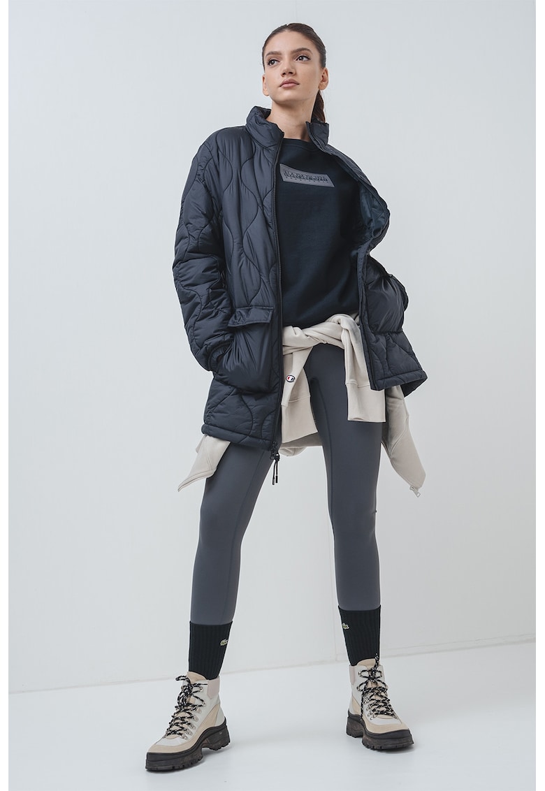Jacheta regular-fit cu guler mediu - Negru