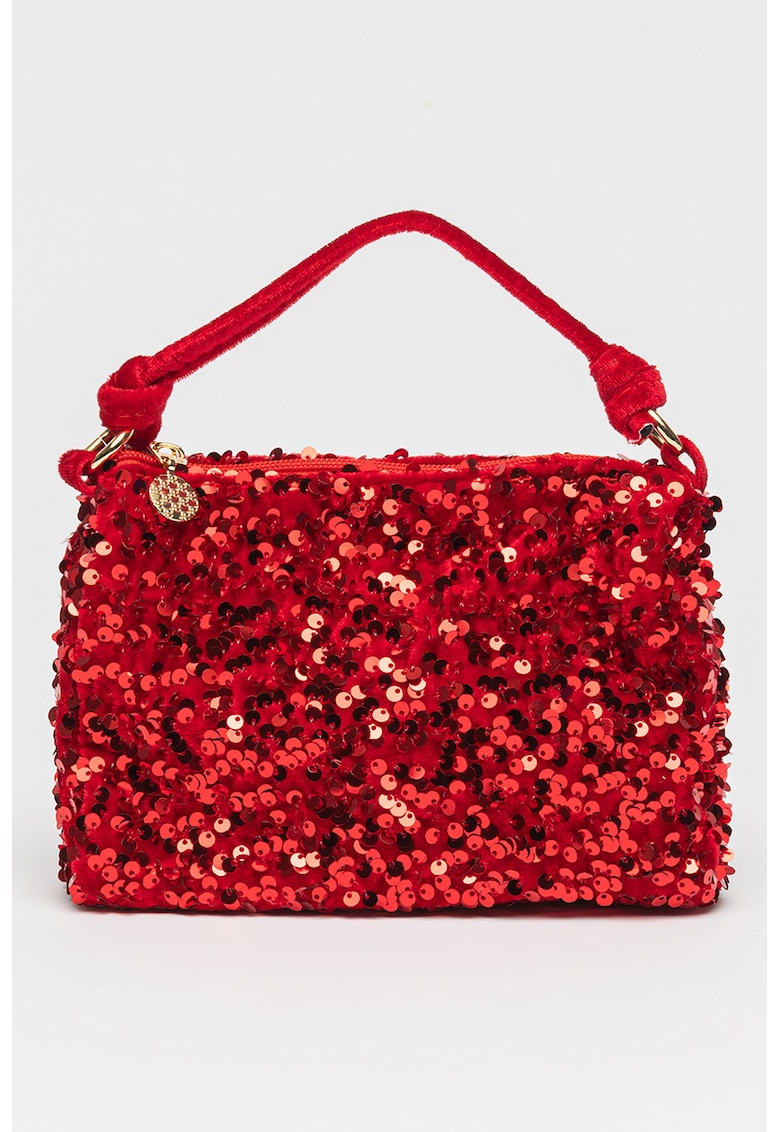 Geanta crossbody cu paiete - Rosu