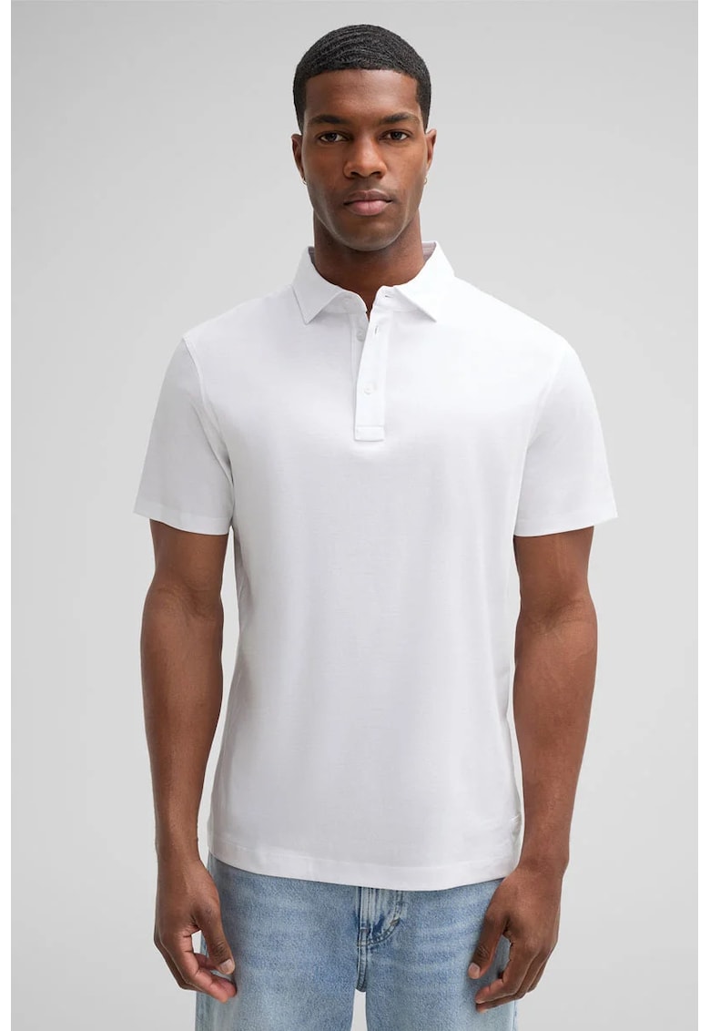 Tricou regular fit polo cu inchidere prin nasturi la gat