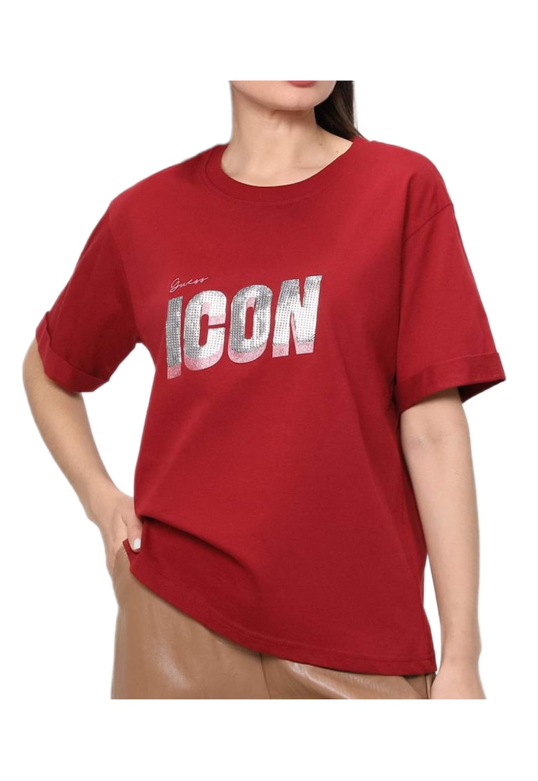 Tricou  bumbac - rosu - Visiniu