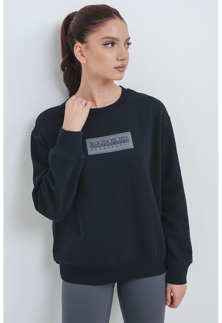 Bluza de trening relaxed-fit cu logo - Negru/Maro taupe