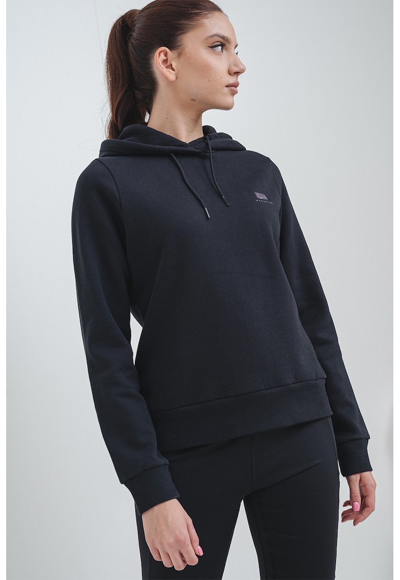 Hanorac regular-fit cu logo discret - Negru