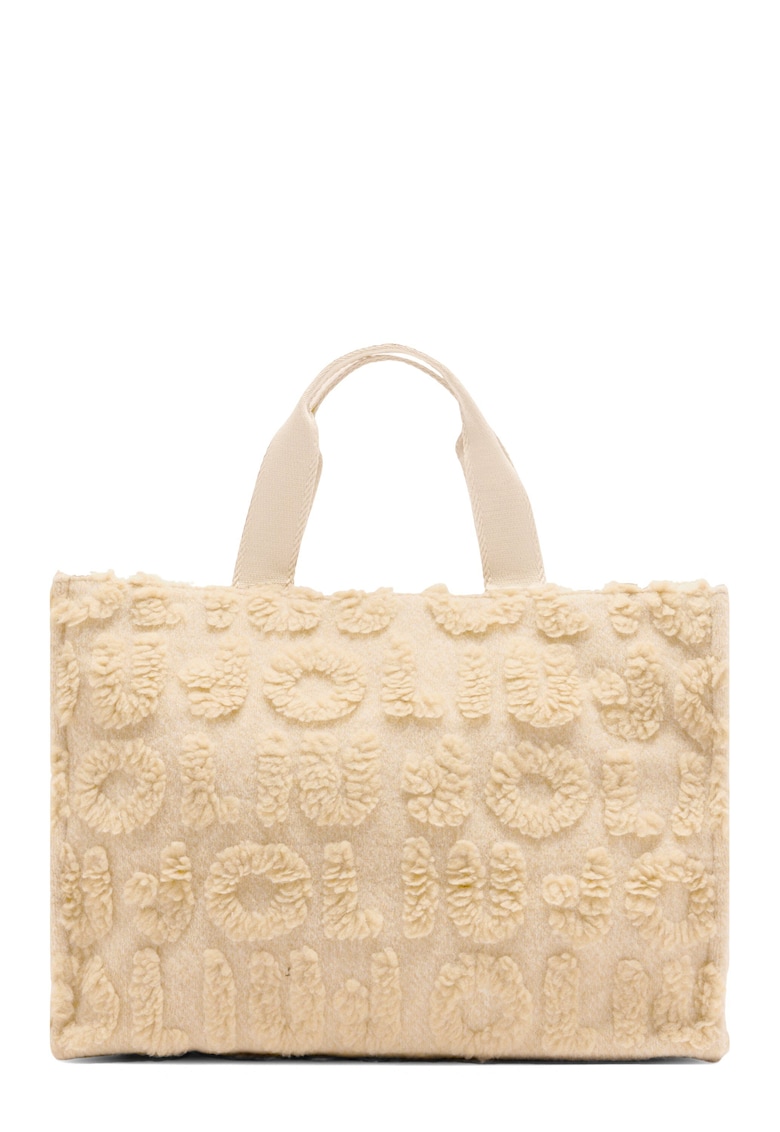Geanta shopper din amestec de lana - Bej