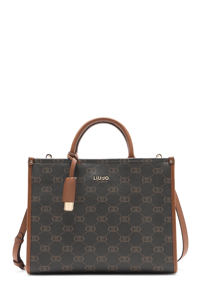 Geanta crossbody cu logo - Maro cognac