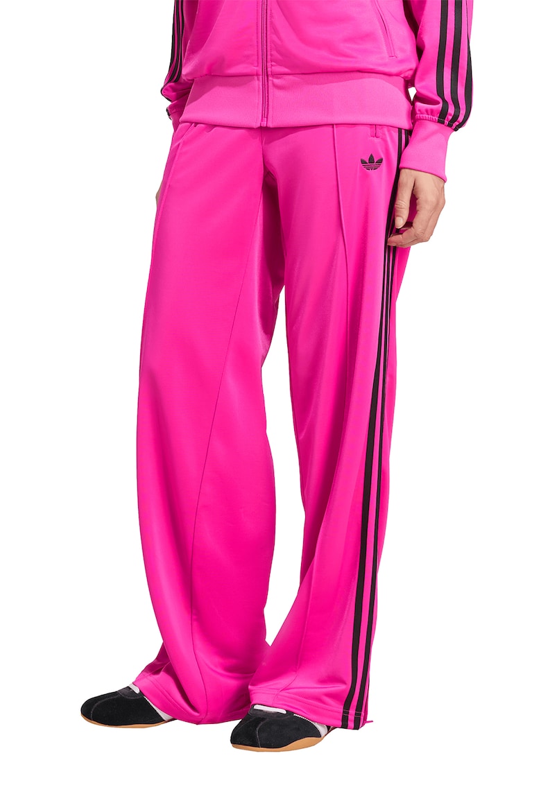 Pantaloni de trening cu croiala lejera si buzunare cu fermoar Firebird - Negru/Fucsia