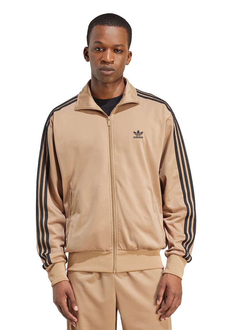 Bluza de trening cu fermoar si guler inalt Firebird - Negru/Maro nisip