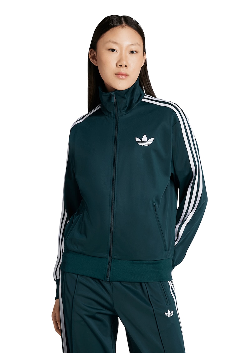 Bluza de trening cu logo si fermoar Firebird - Alb/Albastru petrol