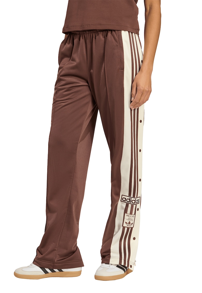 Pantaloni de trening cu capse laterale Adibreak - Maro