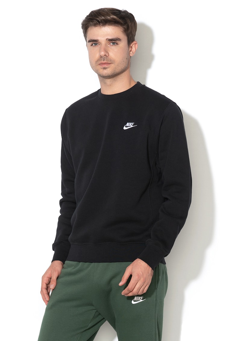Bluza de trening cu decolteu la baza gatului Sportswear369 - Alb/Negru