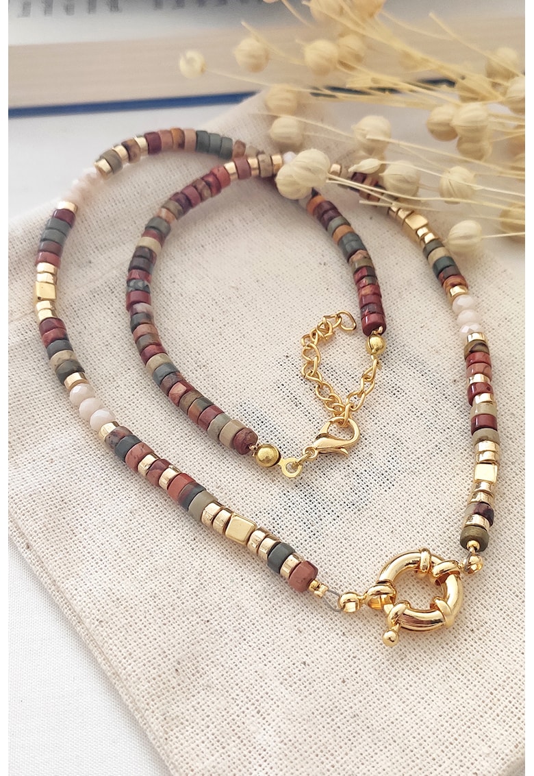 Colier cu pietre de variasite - Multicolor