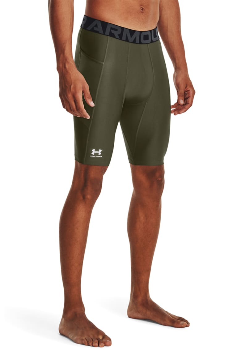 Colanti scurti cu banda logo pentru fitness HeatGear® - Kaki