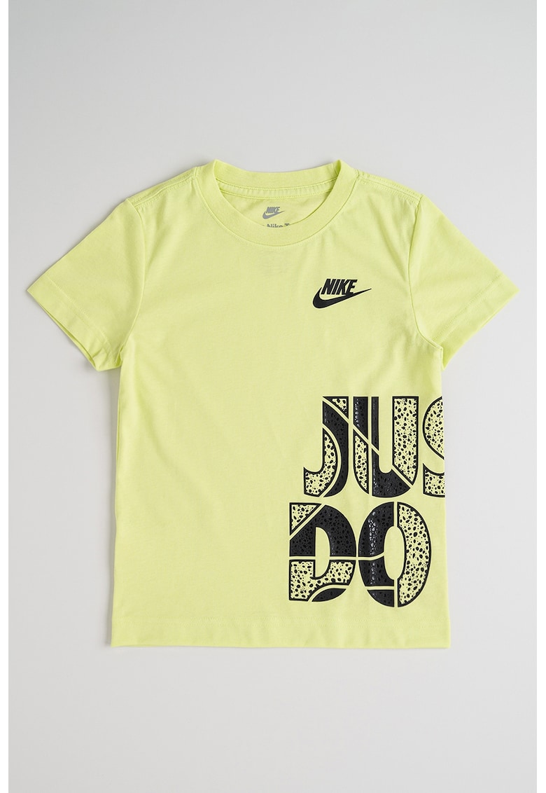 Tricou cu imprimeu logo - Negru/Verde lime