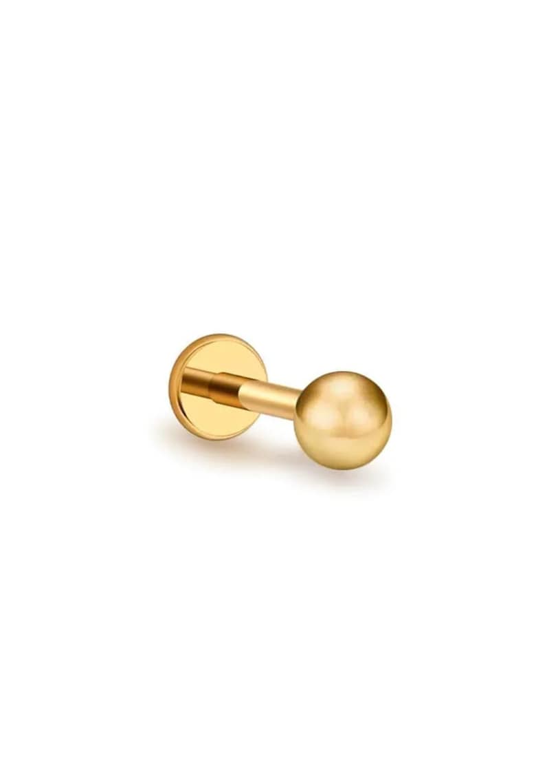 Oferte la Piercing Labret din Aur 14K - model Bila 2mm - prindere Filet si Spate Plat