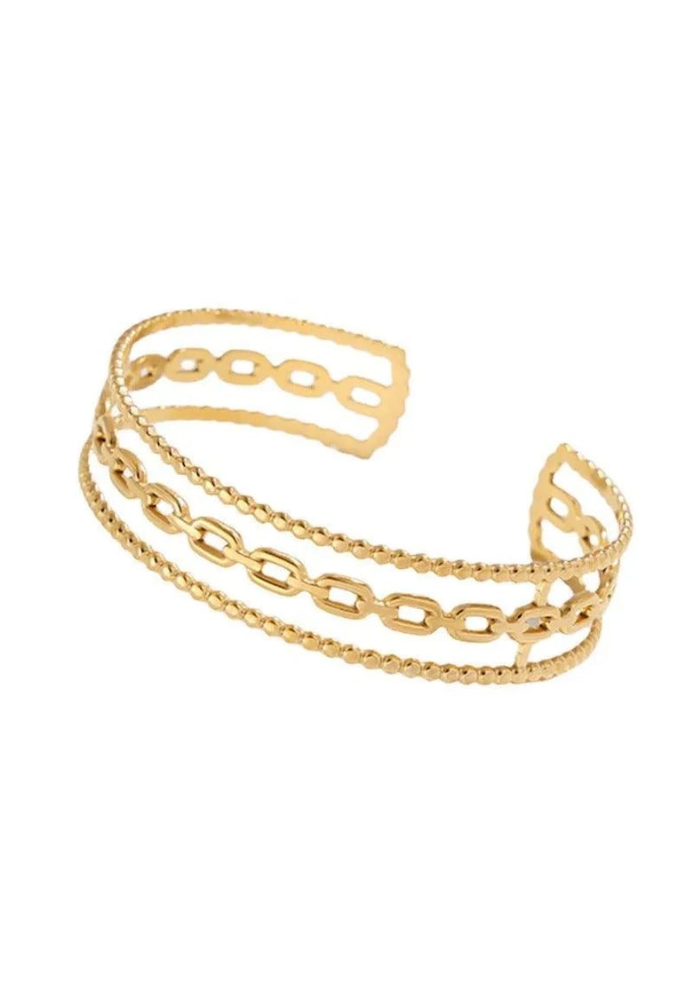 Bratara aurie - din otel inoxidabil - suflata cu aur 18k - reglabila - Crystal C10