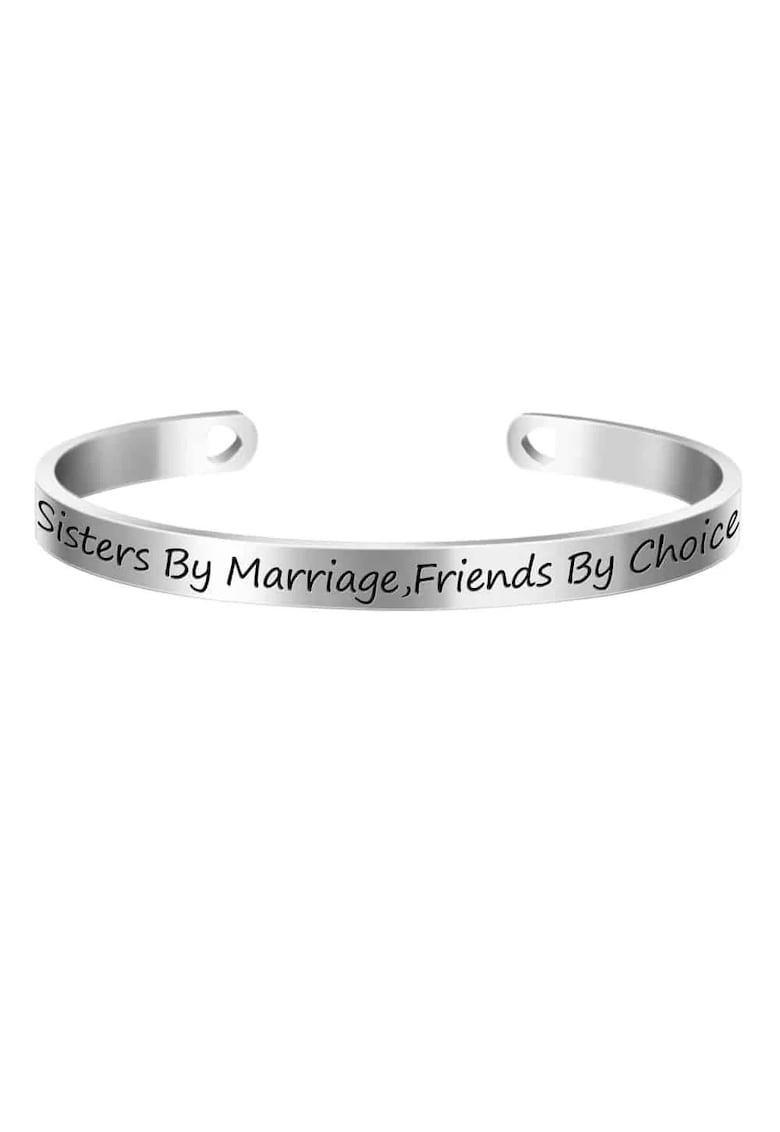 Bratara ajustabila - argintie - gravata Sisters by marriage - friends by choice P10 -