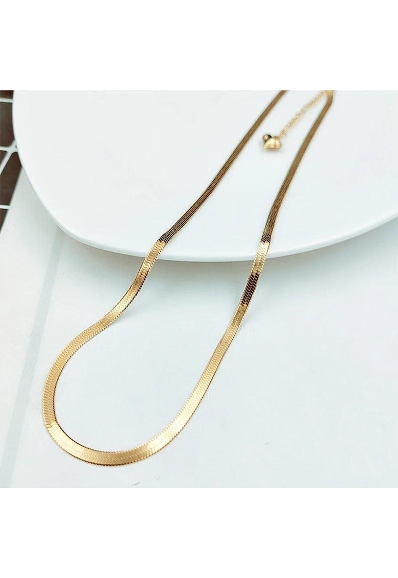 Colier auriu - din otel inoxidabil - stil sarpe - suflat cu aur 18k - Berga C9