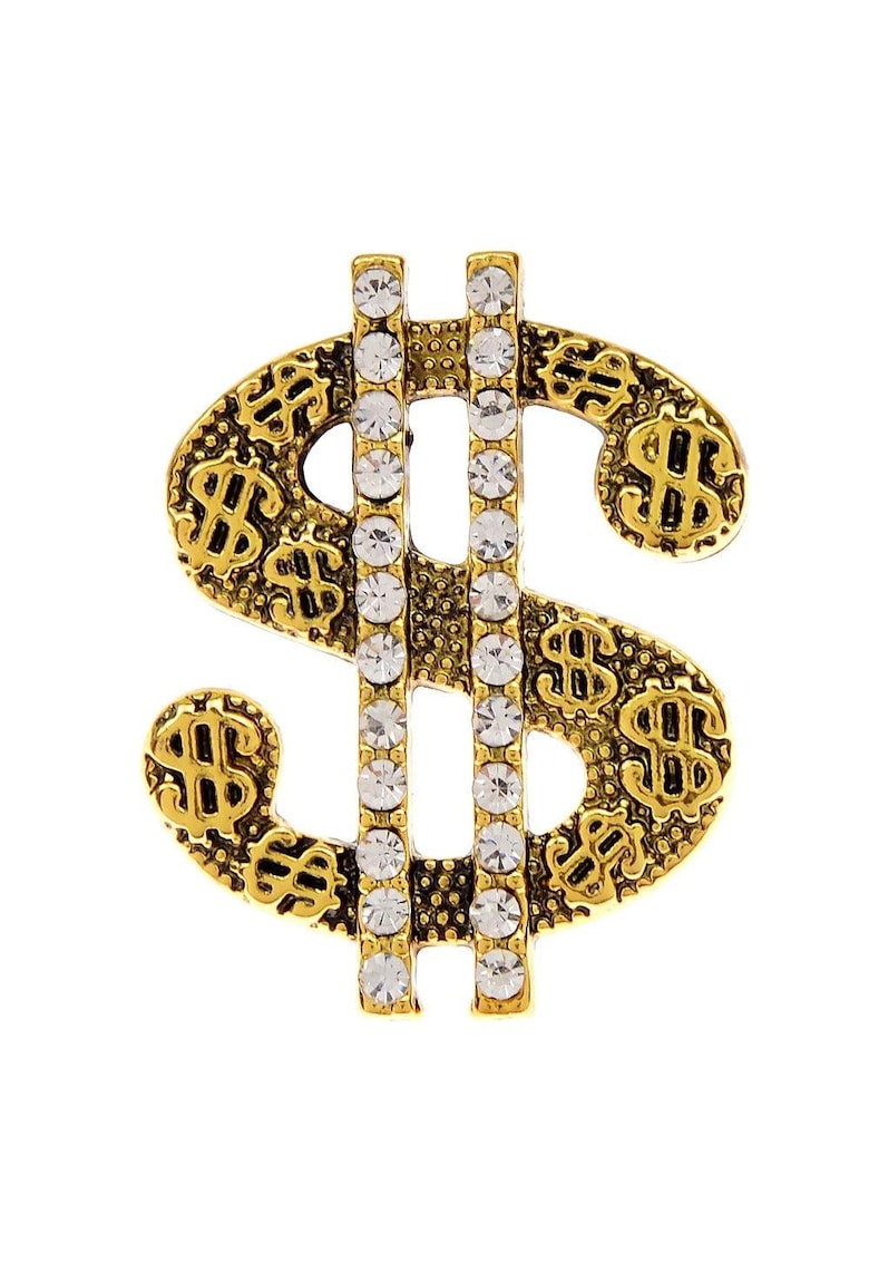 Brosa aurie - forma de dolar - cu pietre - Marieke C9 -