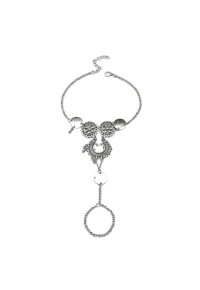 Bratara de picior - argintie - stil indian - cu banuti - Reimar C18 -