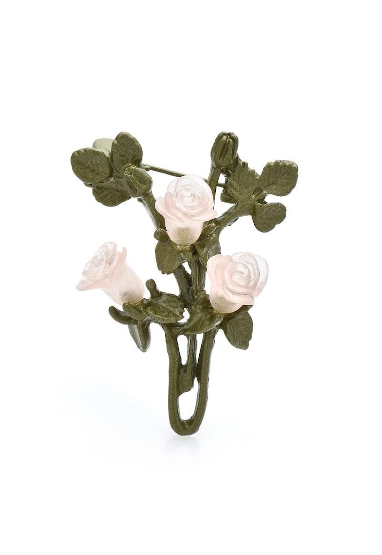 Brosa verde - cu trandafiri roz - Isobel C4 -