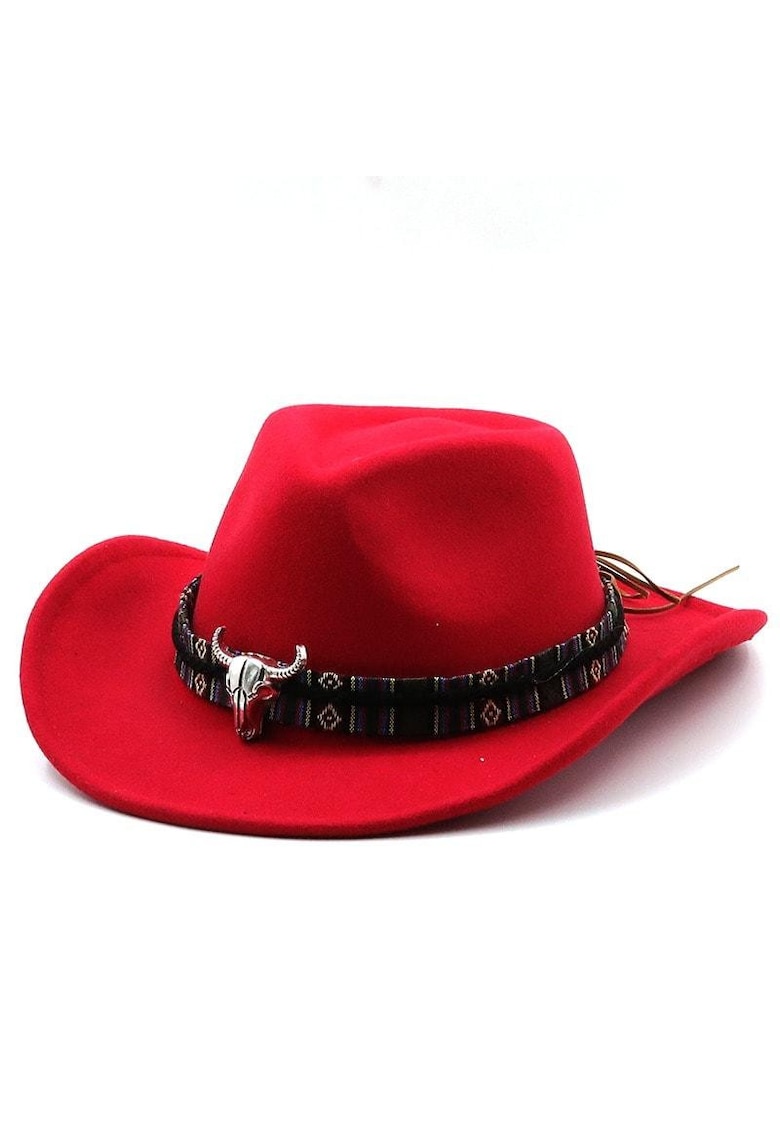 Palarie dama - stil cowboy - Thala - - Rosu