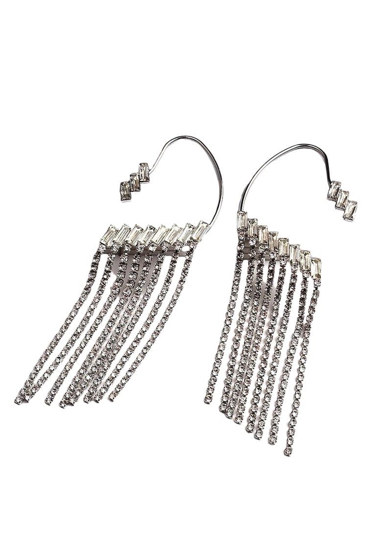 Cercei argintii - ear cuff - lungi - cu pietre - Verona C3 -