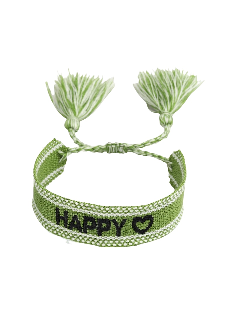 Bratara verde -  cu ciucuri - diametru 6 cm - Matea C1