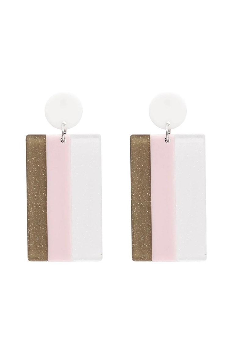 Cercei dreptunghiulari - culori pastel - Rosalyn C6 -