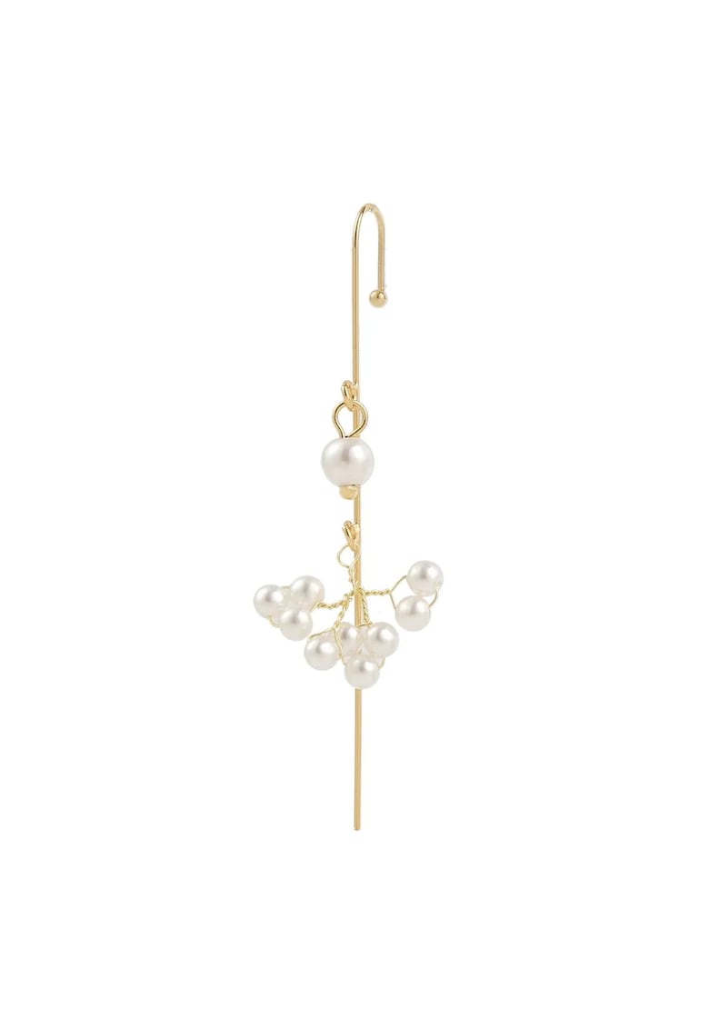 Cercel ear cuff - auriu - cu perlute - Federica C13 -
