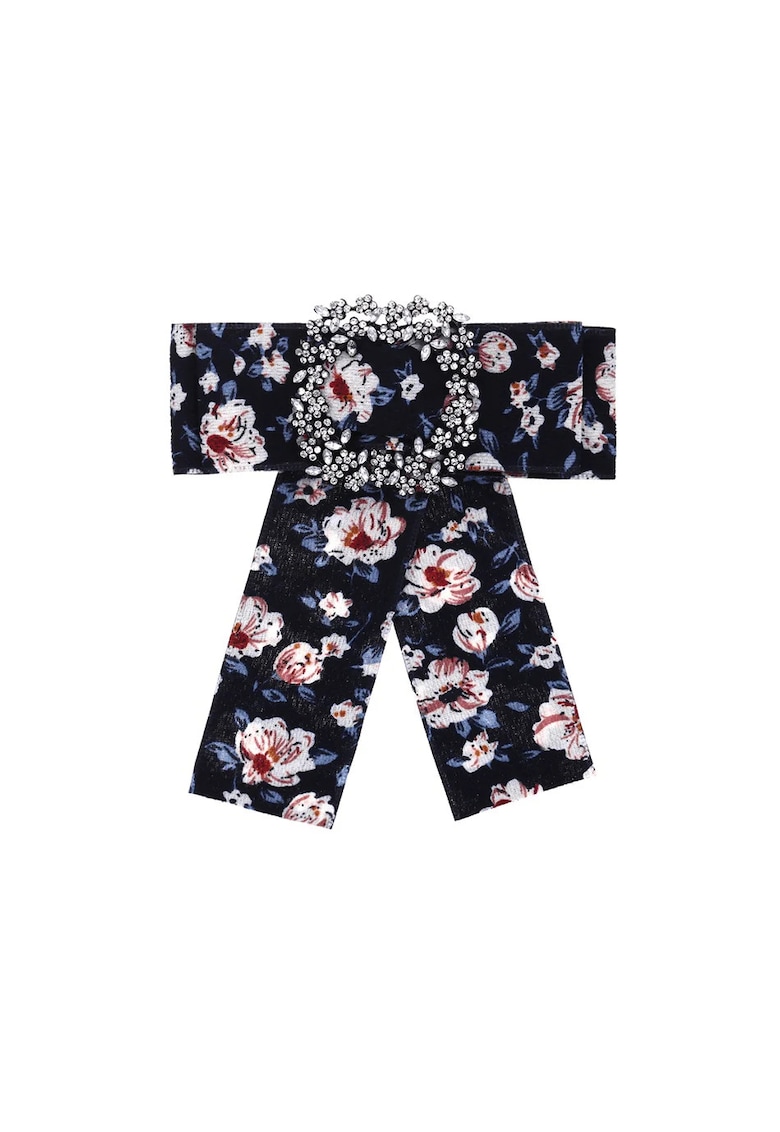 Brosa tip jabou - cu flori si pietre - Sanela C23 - - Bleumarin