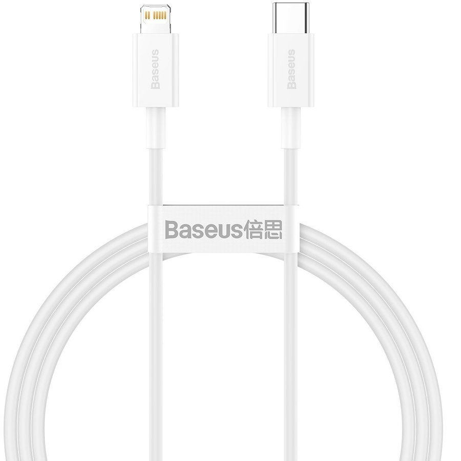 Cablu de date Superior, USB Type-C/Lightning, Power Delivery 20W, 2.4A, 1m, Alb