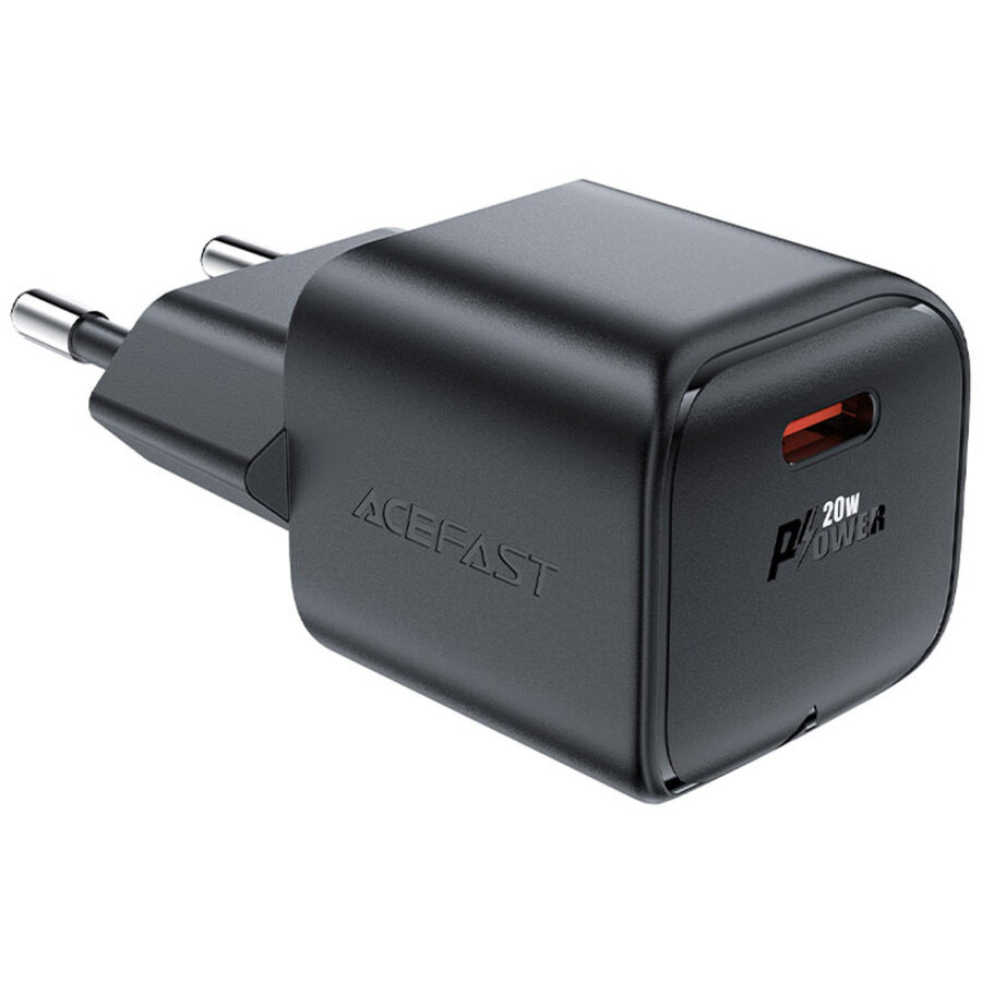 Incarcator A73 Mini, 20W, USB-C, Quick Charging, Negru